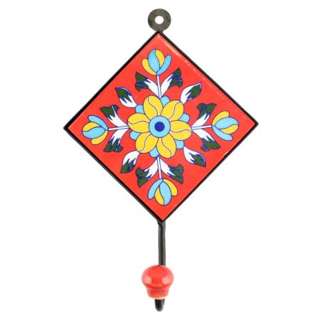 Yellow Flower Cetamic Tile Hook Online